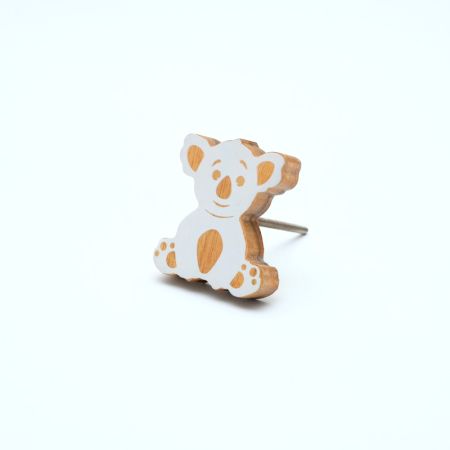 Handmade Acacia Wood Koala Knob for Kids Furniture